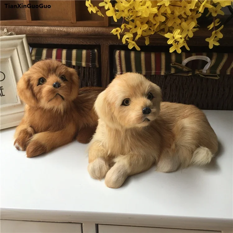 

simulation Golden Retriever dog hard model polyethylene&furs dog about 21x13cm handicraft home furnishing decoration gift s1316