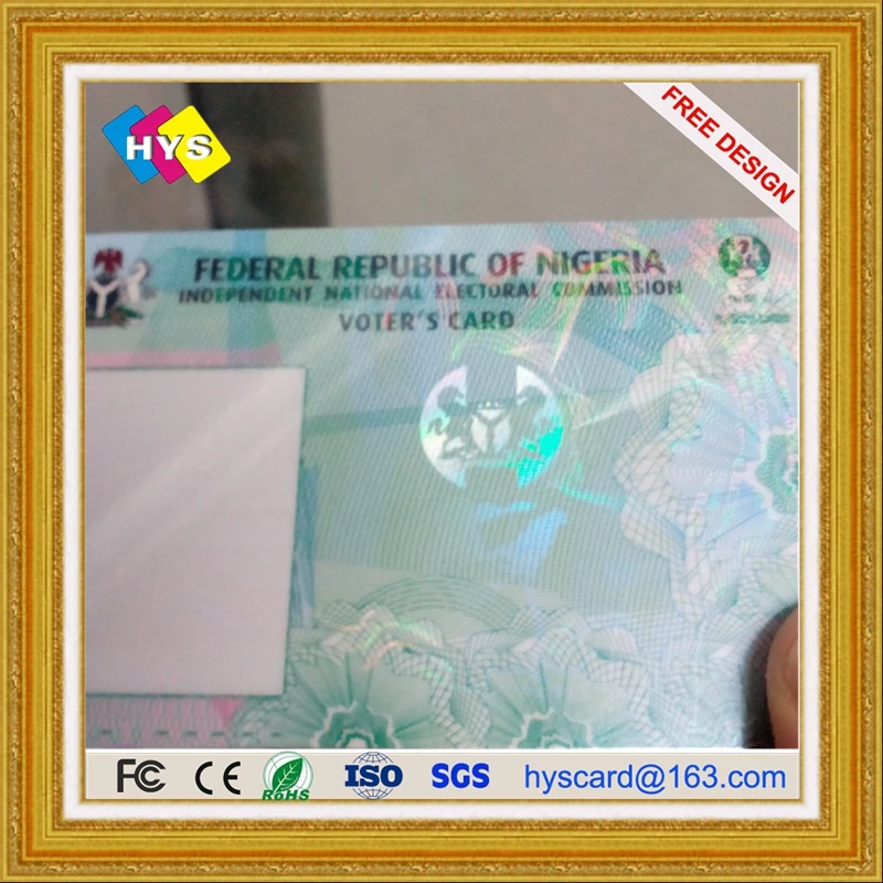 Hologram pvc card or paper card and business card custom-made supply