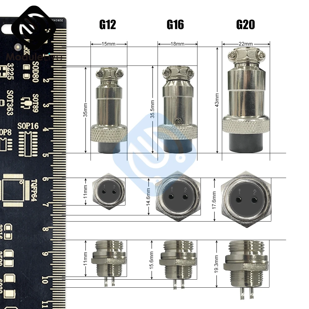 1Set of GX12 2/3/4/5/6/7  Pin pins Aviation Socket Plug GX12 Core Male and Female/ set Connector 11MM 15MM with Plastic Caps