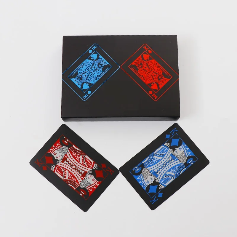 2 Sets/Lot Waterproof Black Playing Cards Limited Edition Collection Diamond Poker Cards Creative Gift Family Party Fun Games