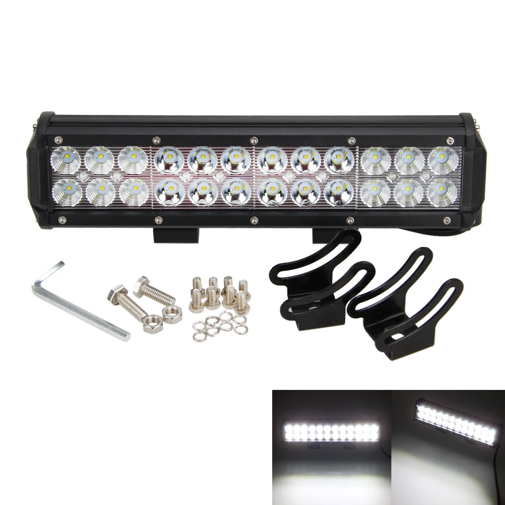 

12 Inch 72W 5040LM Car Driving Lights Wiring Kit Combo Aluminum Beam Offroad Led Lamp SUV Truck Work Light Bar