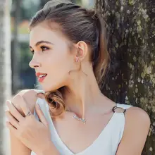 Sterling Silver Star CZ Earrings Women #6