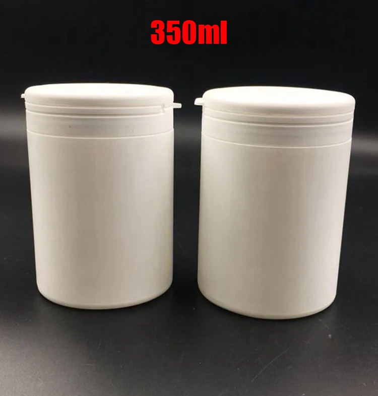 20pcs 350ml White Color PE Plastic Bottle, Capsule Jars, Sample Storages, Sweet/Candy Containers With Tearing Caps