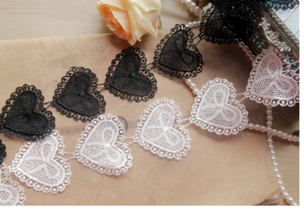 1yard Delicate Bowknot Heart Type Hollowed-out Lace Sewing Accessories Embroidered Trim Lace(ss-312)