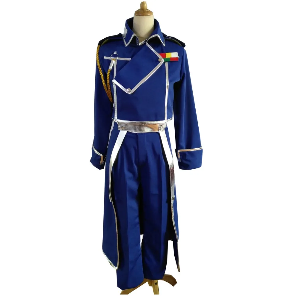 

2018 Anime Fullmetal Alchemist Cosplay Roy Mustang Costumes Military Uniform Suit Custom Made