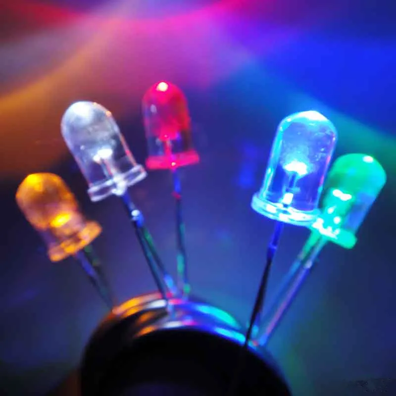 10pcs/pack J349 5 Colors LED Beads 5mm Diameter Light Emitting Diode DIY Night Light Star Sky Light Free Shipping Russia