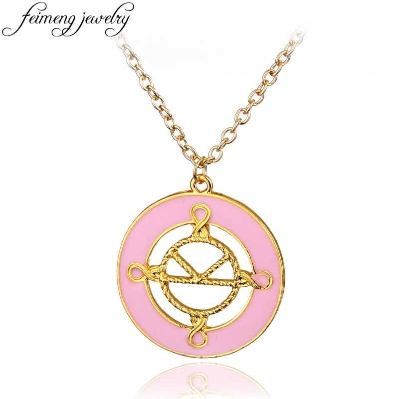 Kingsman Necklace Charm Pink Enamel The Secret Service Pendant Necklace For Women Fashion Accessories