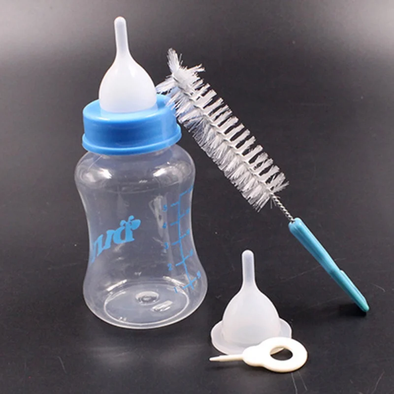 150ml 60ml Pet Nursing Feeding Bottle with Cleaning Brush New Puppy Kitten Feeding Water Bottle Kit For Pet Dog Puppy Cat