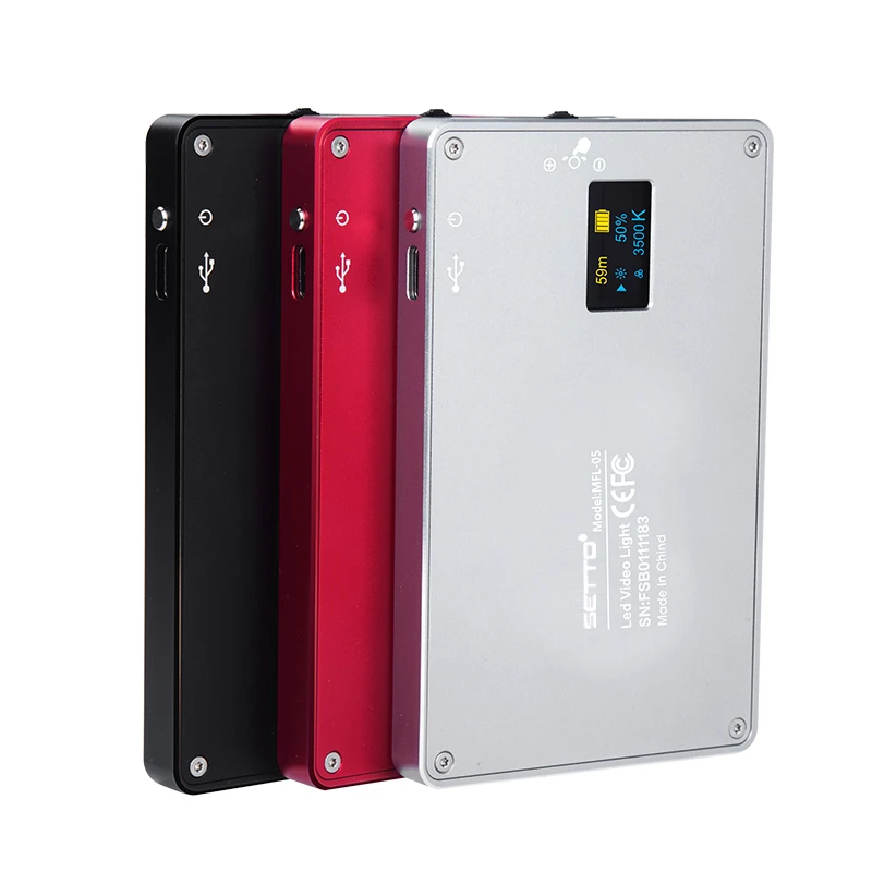 Mini luz LED para vídeo profesional, 3500K-5700K, Control de salida continua, Panel LED recargable en cámara para Nikon, Canon, DSLR