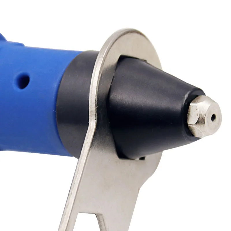 สีดำสีฟ้าไฟฟ้า Rivet Nut Gun Riveting เครื่องมือไร้สาย Riveting สว่านอะแดปเตอร์ใส่ Nut เครื่องมือ Riveting เจาะอะแดปเตอร์