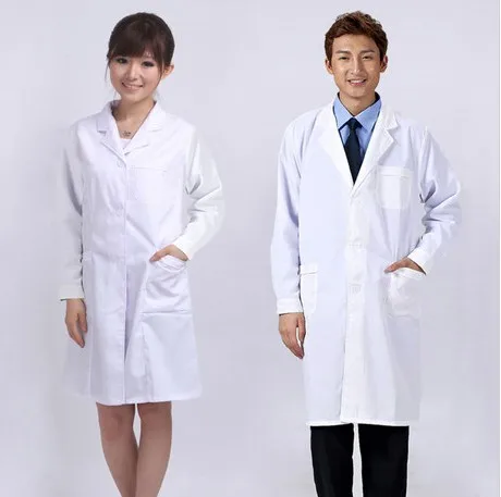 free shipping Medical White Coat Clothing Physician Services Uniform Nurse Clothing Long-sleeve Polyester Protect Cloth