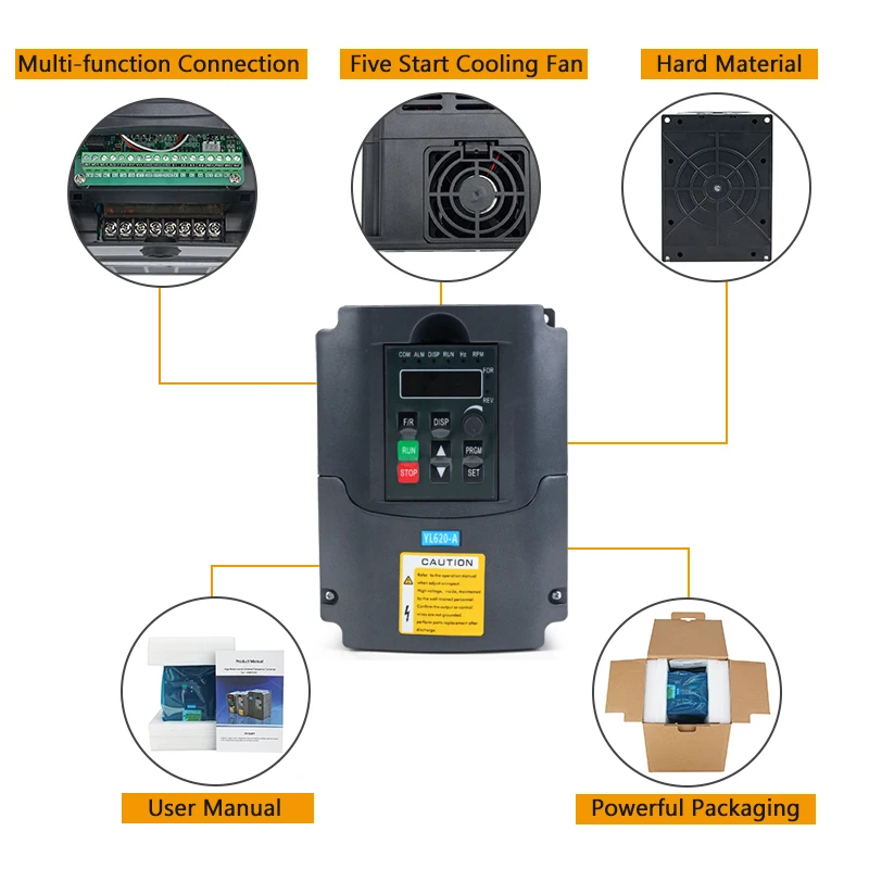 Yofuly 2.2kw Spindle Water Cooled Kit ER20 Milling Spindle Motor.2KW VFD 80 Clamp Water Pump 13pcs ER20 1m Cable for CNC Router