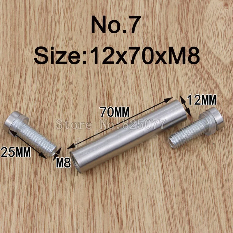 DHL Diameter 12x70mm 200PCS Stainless Steel Double Head Hollow Screw Acrylic Billboard Advertisement Fixing Screw KF998