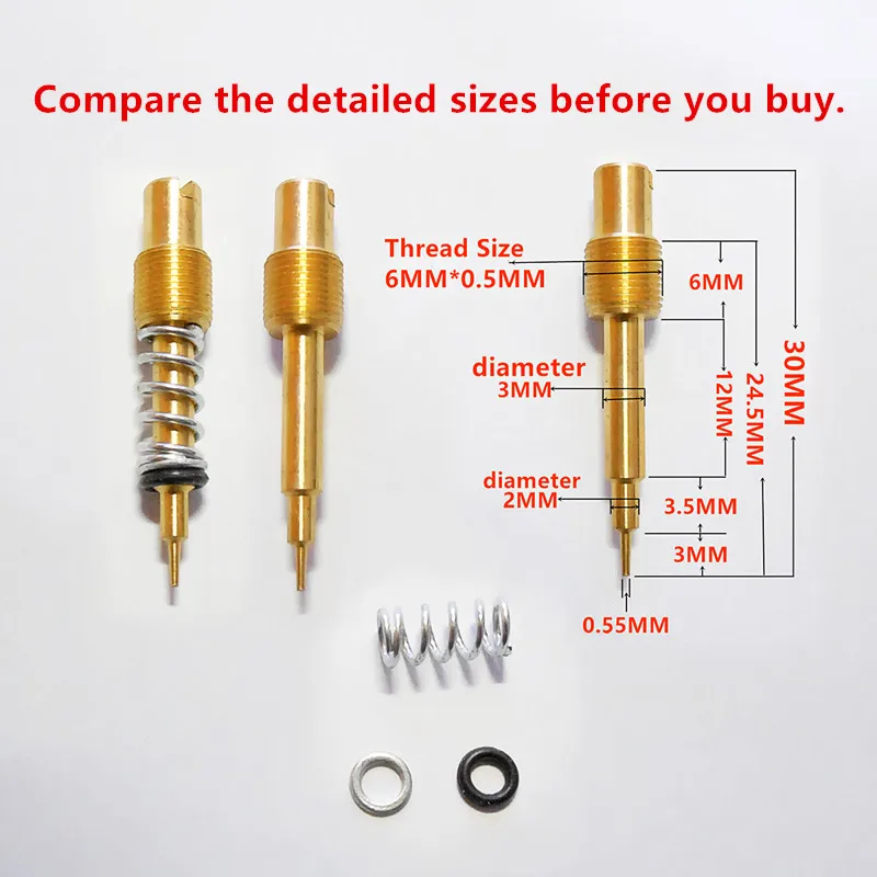 (2PCS fuel ratio adjusting screw) carb air screw for a variety of carburetor CVK CBR CB-1 GR PD26JS