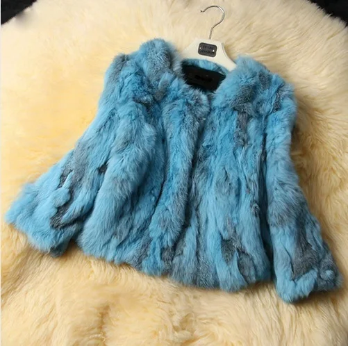 

New Free Shipping real Rabbit Fur Coat natural rabbit fur jacket women winter fur waistcoats customized big size