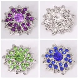 Hot KZ1175 Charm Rhinestone Star 18mm snap buttons fit DIY snaps bracelets Bangles necklaces jewelry wholesale trendy women