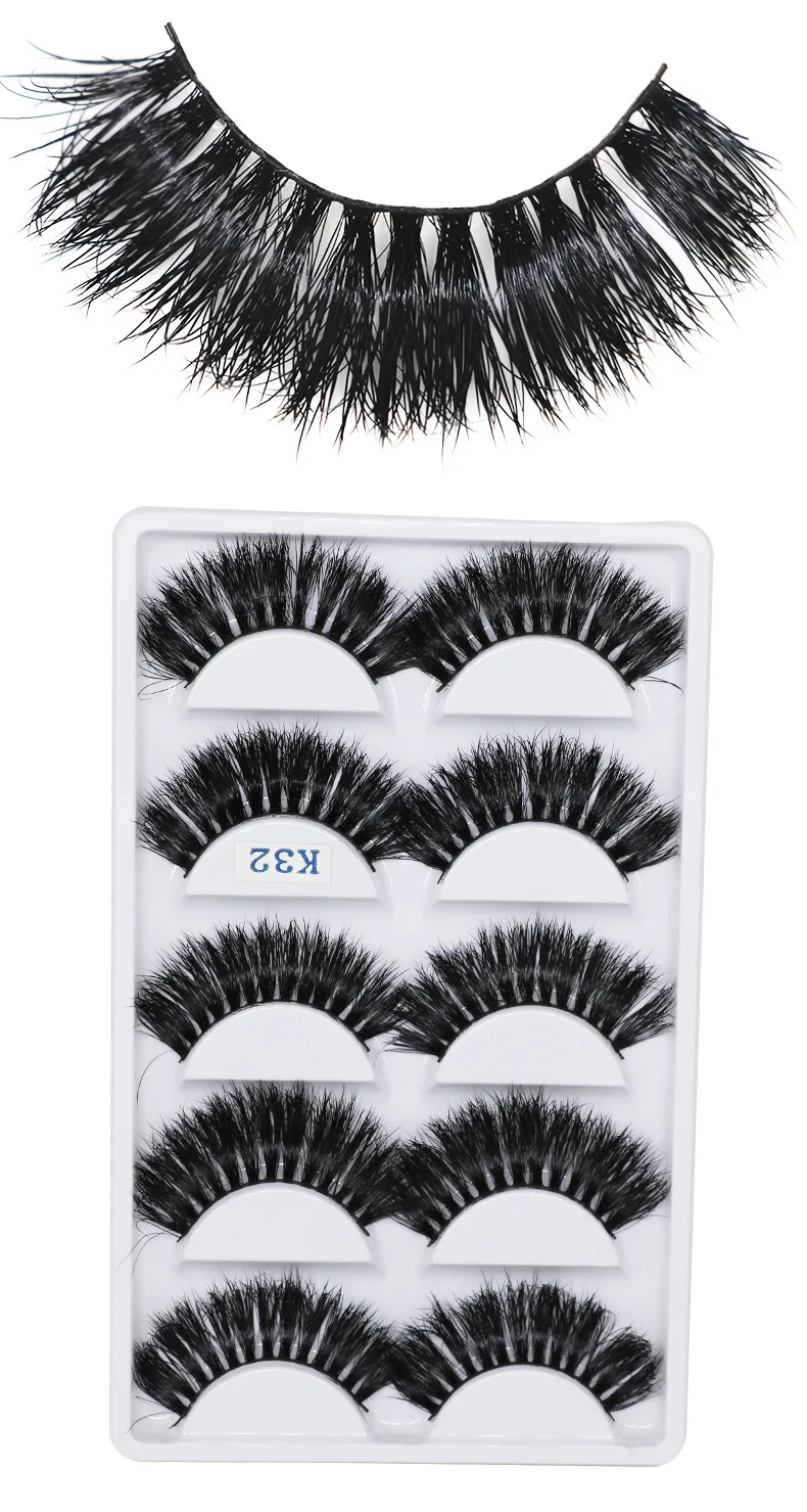 Wholesale 3D Mink False Eyelash Natural Long Thick Mink Lashes 13MM Fake Eye Lash Full Strip K serial 100packs free shipping