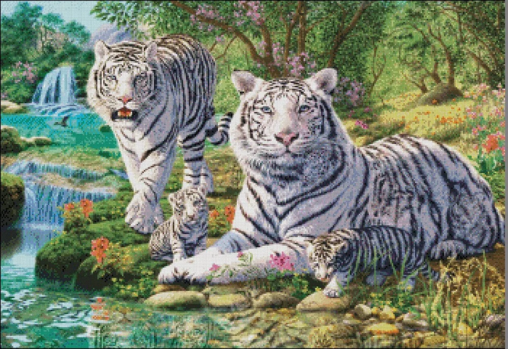 Needlework for embroidery DIY DMC High Quality - Counted Cross Stitch Kits 14 ct Oil painting - Tiger Nirvana