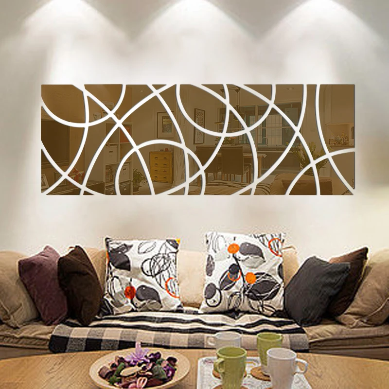 Room Decoration Wall Art Crystal Reflective DIY Mirror Sticker 3D Wall Stickers Home Sticker Wallpaper TV Background Wall Decor image 5