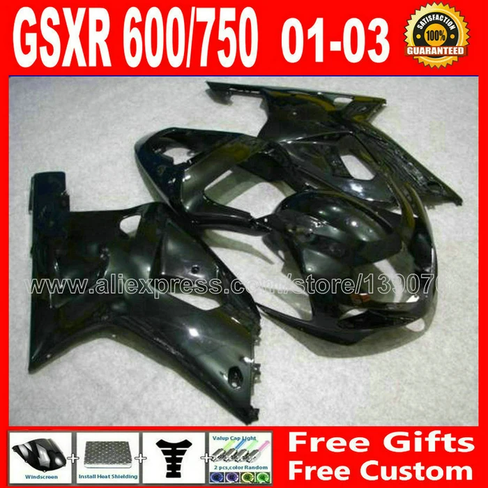 

7 gift fairing kit for black 2001- 2003 SUZUKI new bodywork GSXR 600 750 K1 #856 GSX R600 R750 01 02 03 DM93