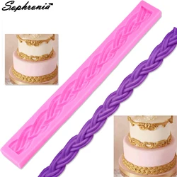 Sophronia Long Rope Cake Border Silicone Molds 3D Fondant Forms Cake Decorating Tools Gumpaste Sugar Chocolate Moulds M663