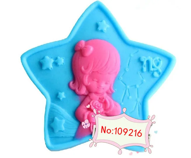 wholesale!!!1pcs Constellation Series Virgo(R1355) Silicone Handmade Soap Mold Crafts DIY Mold