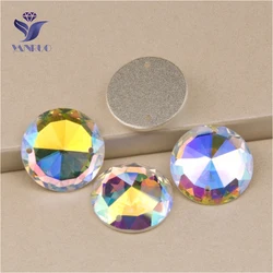 YANRUO 2003TH All Sizes AB Round DIY Flat Back Rhinestones Sew On Glass Strass Sewn Stones And Crystals For Crafts Needlework