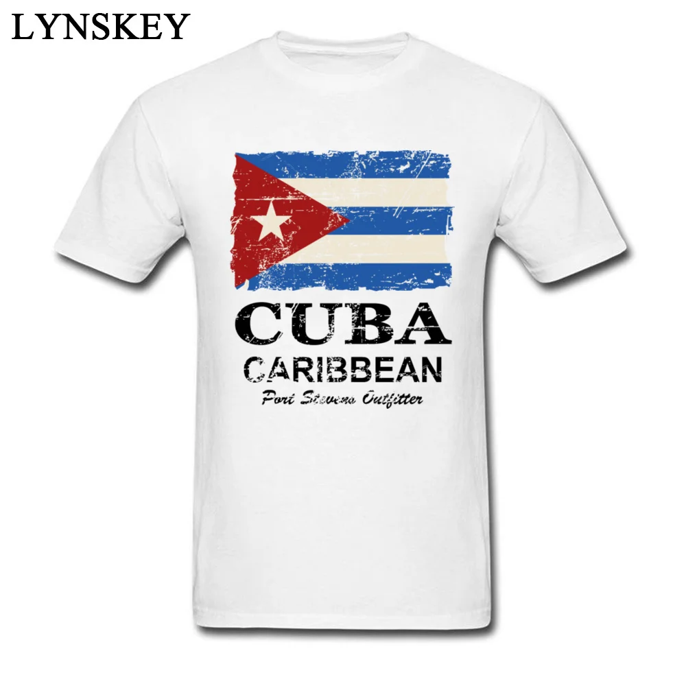 Cuba Flag Vintage Look 2024 Art Design Men T Shirt White Clothing Casual Style Tees Top Cotton Fabric