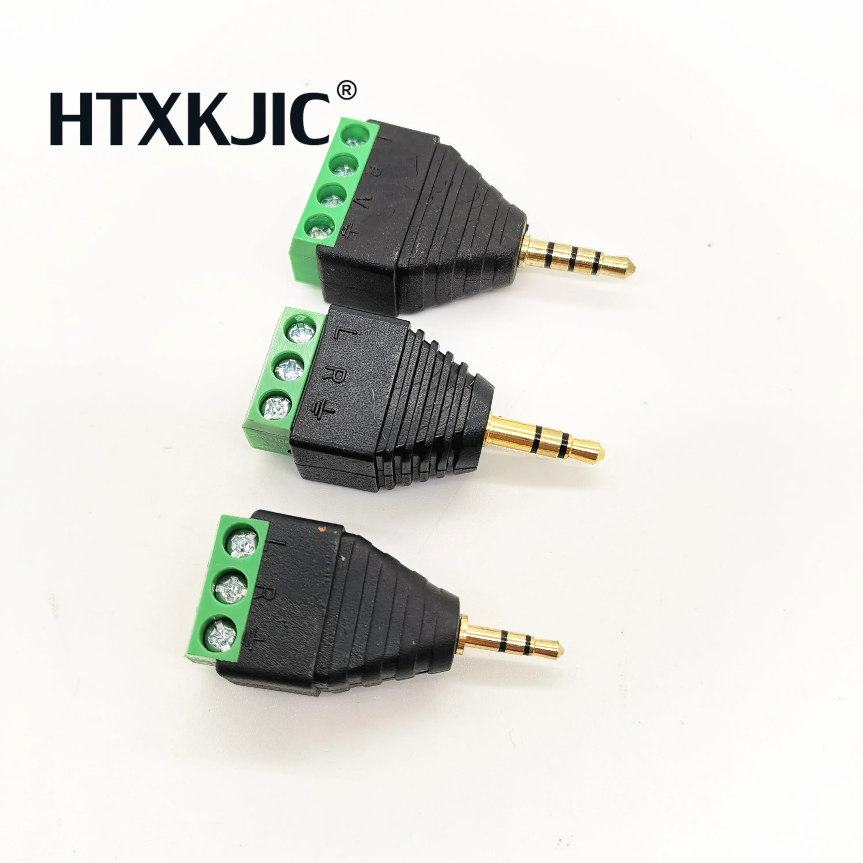 

3.5mm 3ploe 1/8 Inch Stereo Male Plug to AV Screw Video Balun Terminal Jack 3.5 mm Male 3 pin Terminal Block Plug Connector 10ps