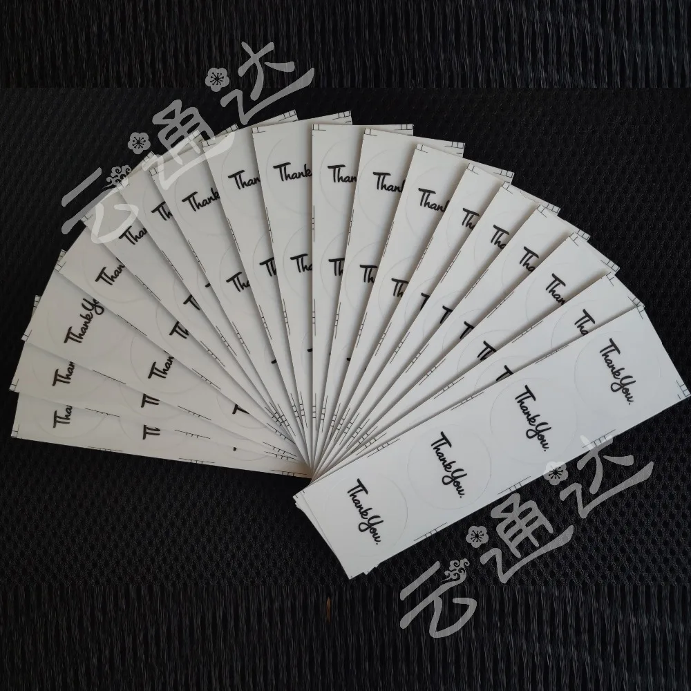 100PCS Transparent thank you Label Sticker Circular Sealing Label Sticker PVC Transparent DIY Label Diameter 30mm