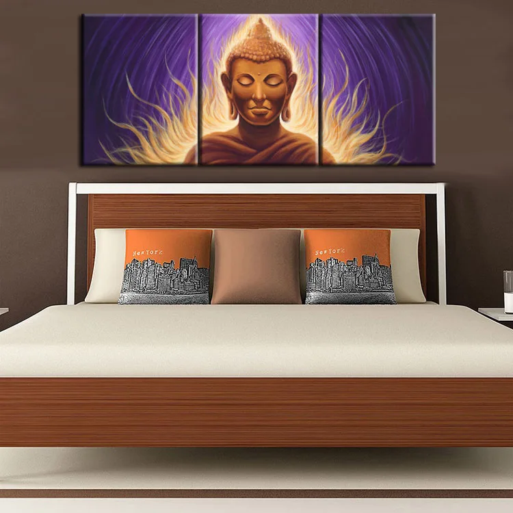 

Artist Hand-painted Modern Buddha Portrait Oil Painting On Canvas Handmade Buddha Portrait Oil Painting For Living Room