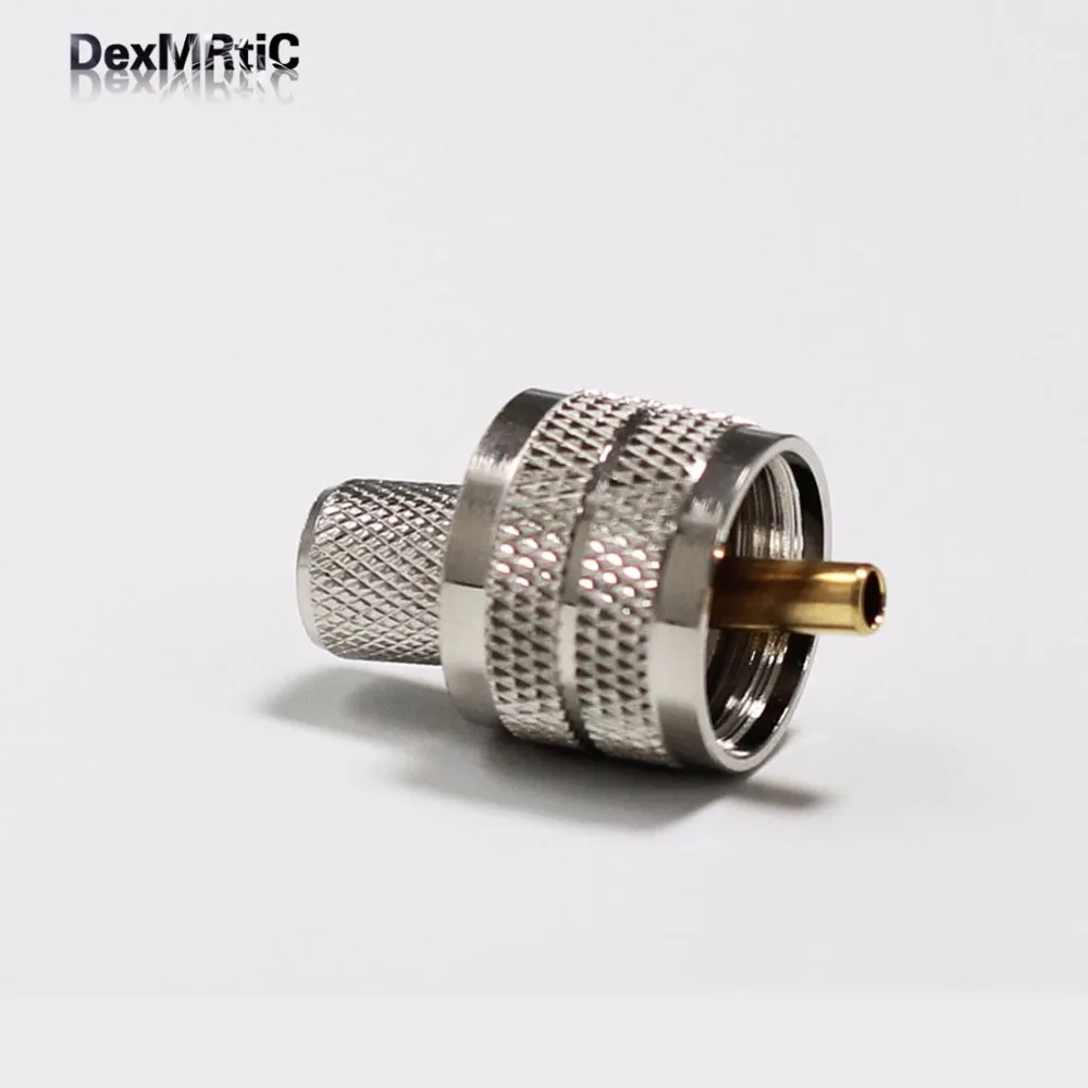 1pc  UHF male PL259 RF Coax Connector  Crimp for RG8 RG213 LMR400 Straight  Nickelplated  NEW wholesale