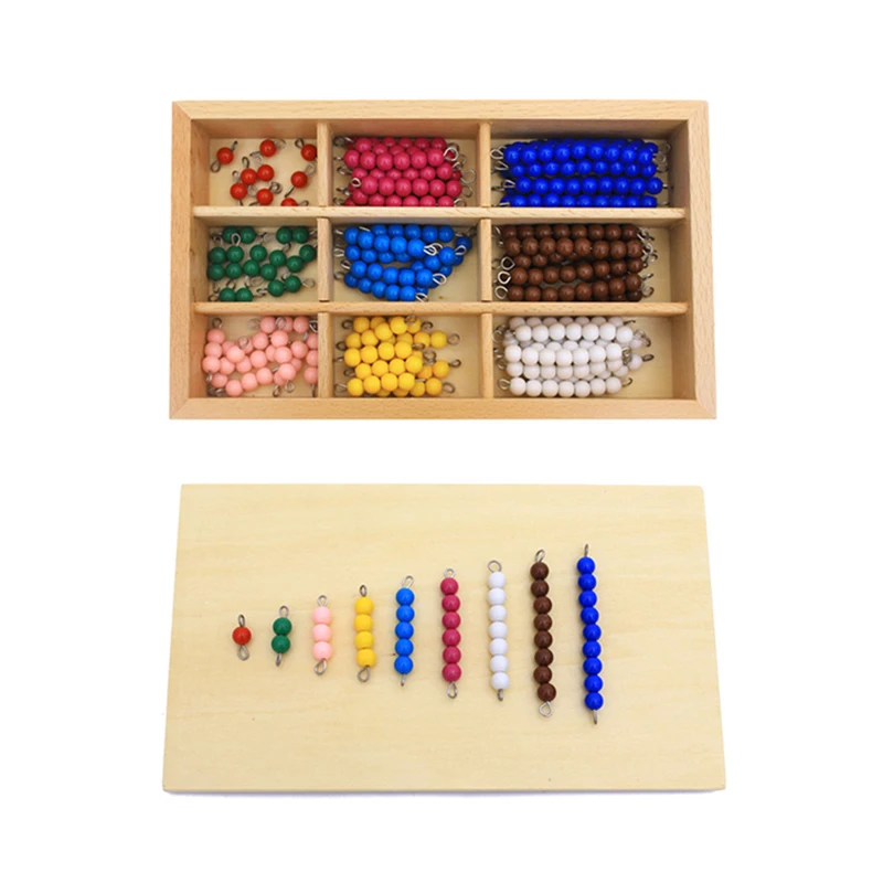 Zabawki dla dzieci Materiały Montessori Edukacyjna drewniana zabawka Kolorowa szachownica Koraliki Zabawki matematyczne Szkolenie wczesnoszkolne dla dzieci w wieku przedszkolnym