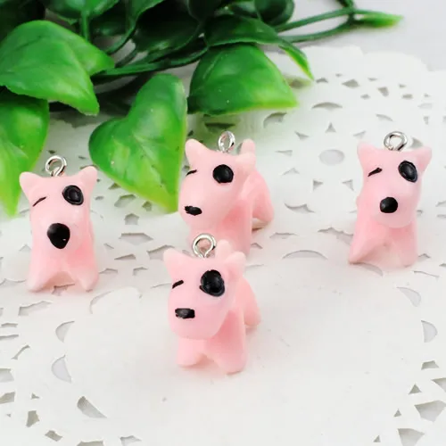 Fashion Resin Cute Animal Dog Pendants Charms For Children Jewelry Necklace Earrings DIY Making Accessories 23x10mm 20pcs K00394