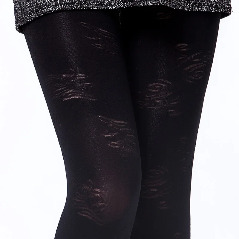 Hot Fashion Spring Autumn Tights 300 Denier Pattern Jacquard Velvet Pantyhose Floral and Plaid High Elasticity