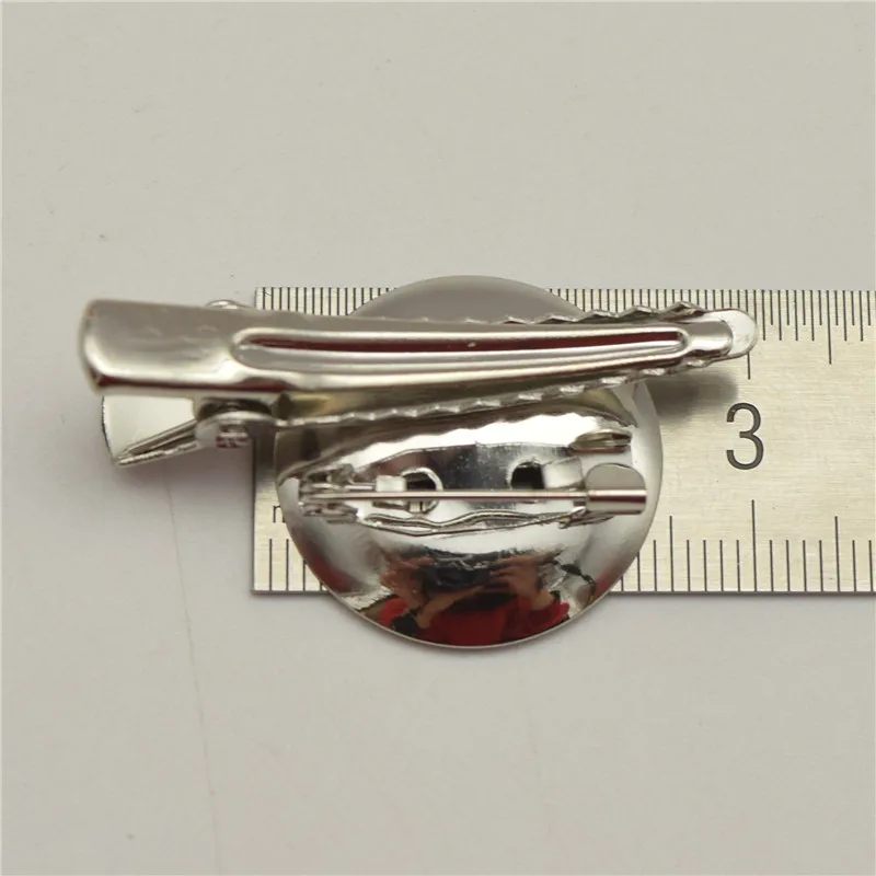 200pcs  20mm or 25mm High quality Dual Brooch Back Base With Clip and Safety Pin use for brooch and hair jewelry