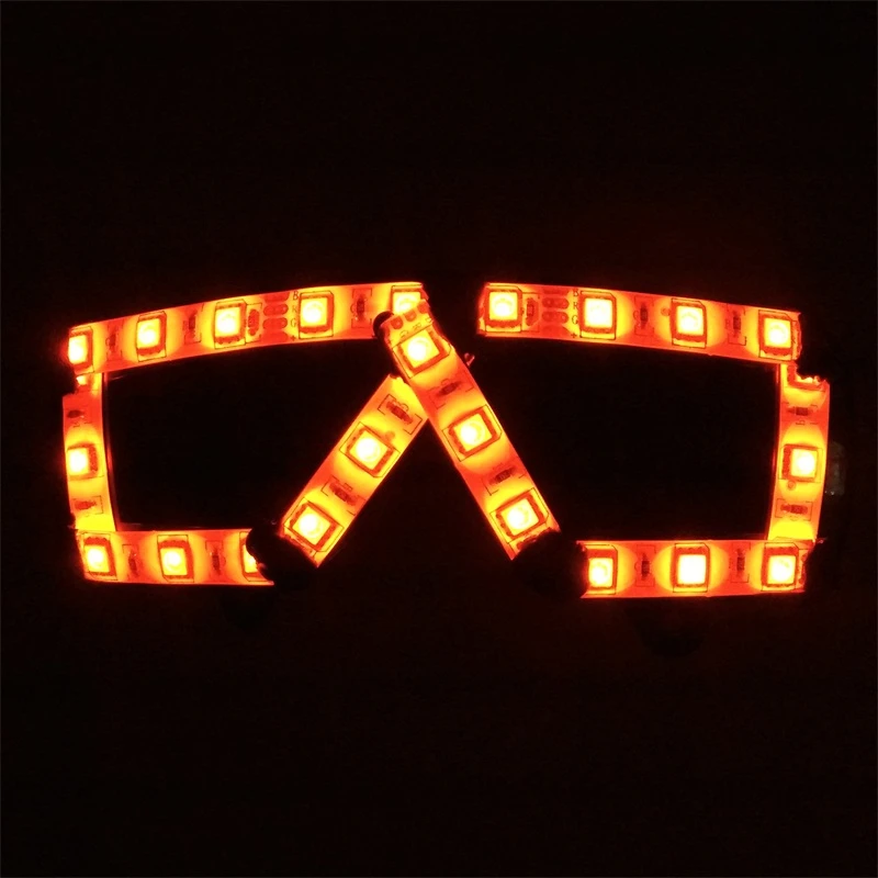 

2015 Newest Led Full Color Luminous Flashing Glowing Glasses Rave Can Change 7 Colors For Halloween DJ Club Party Free Shipping