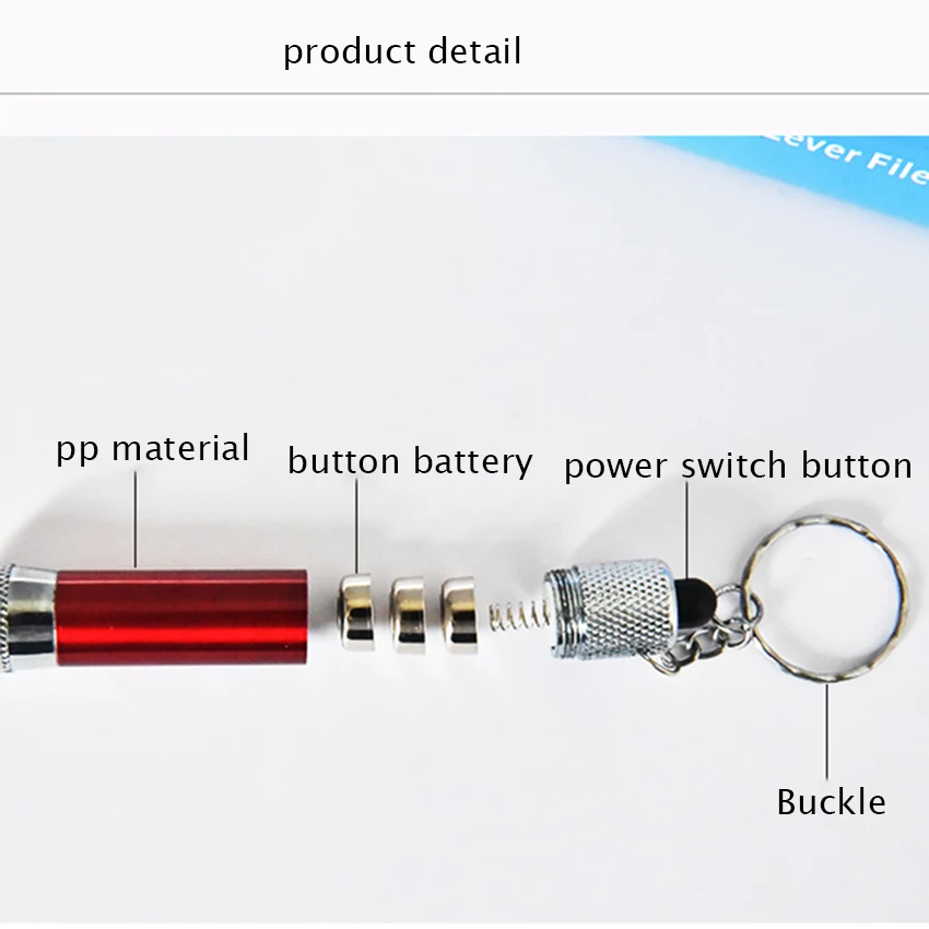 Senter Mini LED Lampu Keras dengan Baterai Gantungan Kunci Tidak Termasuk, Senter Darurat Portabel untuk Berkemah, Mendaki, Berburu