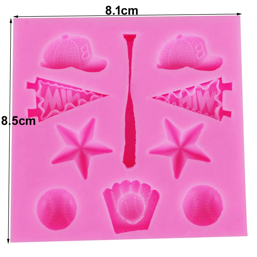 Sophronia F1143 Sport Series Baseball Softball Golf Silicone Mold Hats Fondant Decorating Tools Cake Baking Candy Clay Mould