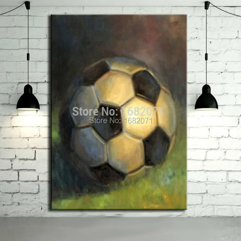 

Professional Artist Hand-painted High Quality Modern Football Oil Painting On Canvas Handmade Soccer Oil Painting Decoration