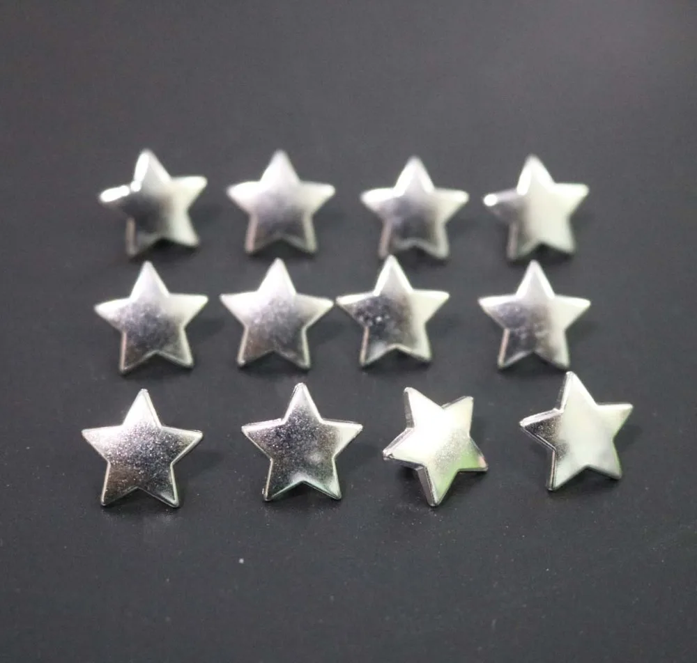 11mm star silver Shank Button Metal Buttons Sewing Metal Buttons 50pcs