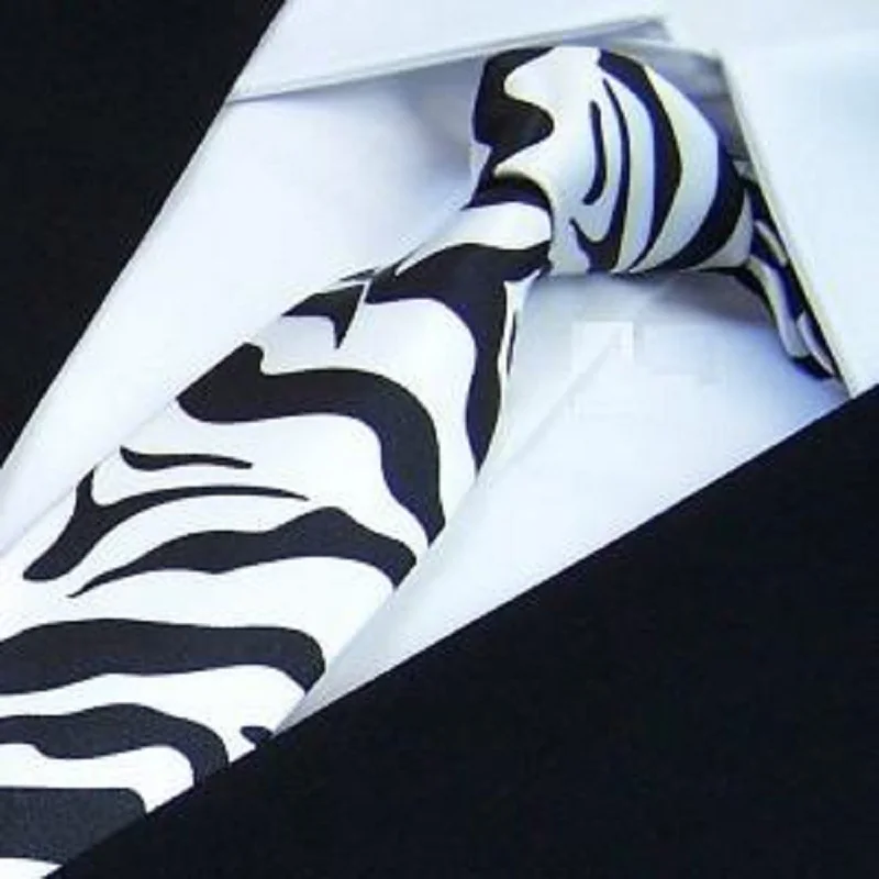 HOOYI 2019 fashion Slim Ties Skinny Tie check Men's necktie narrow Polyester Stripe zebra Print neckties