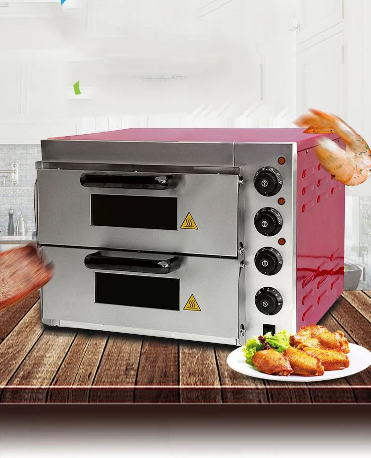 Double electric roasting pink oven household bread baking box pizza shop cake shop ~350 degrees 3000 watts PZ-ER2PR