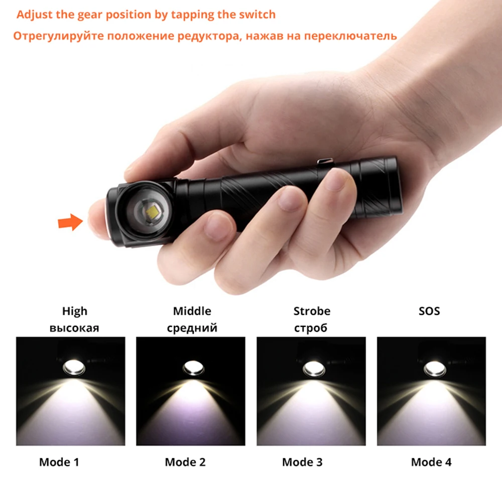 Multi-function rechargeable LED headlamp led flashlight T6 waterproof headlight Can be used as a flashlight and work light