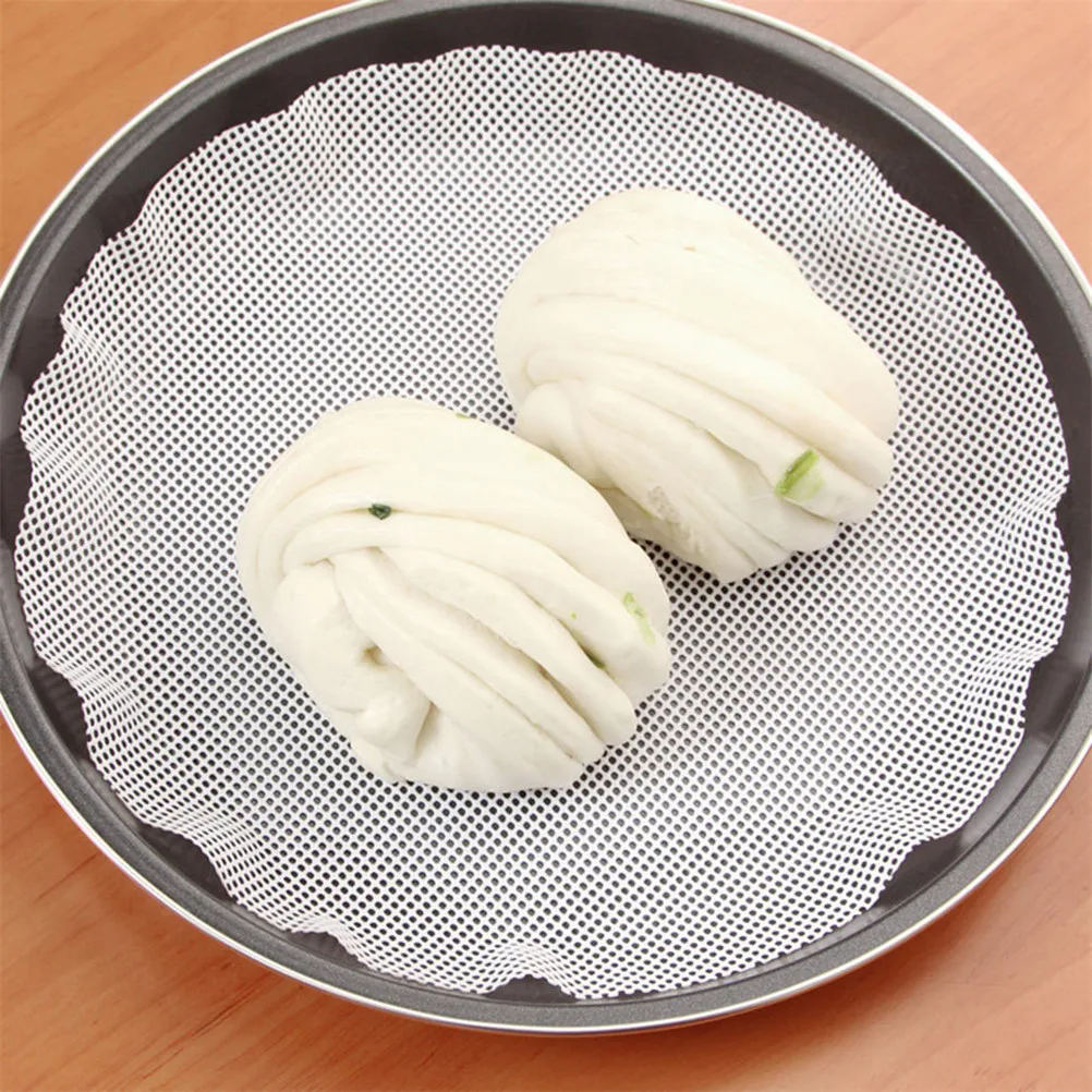 Kitchen Cooking Tools Silicone Non-Stick Steamer Mesh Pad Round Dumplings Mat For Steamed Stuffed Buns/Bread Pastry image 3
