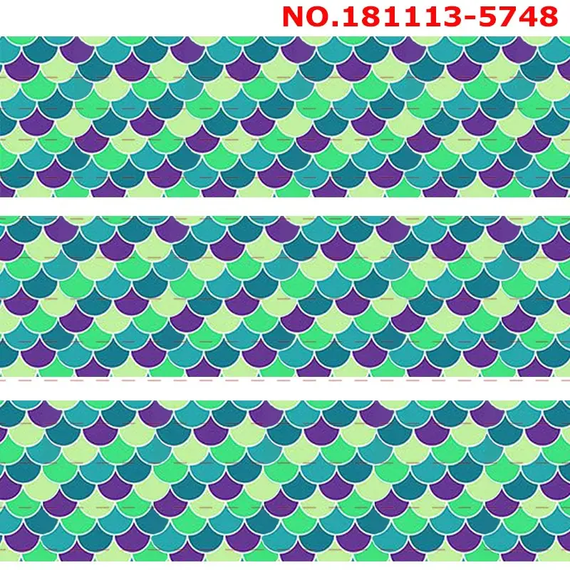 Mới 50 Yard Nhiều Màu Sắc Vảy Cá Ruy Băng In Hình Grosgrain Ruy Băng 5748