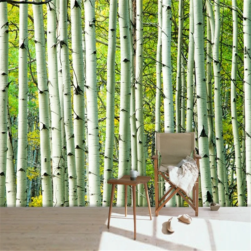 

beibehang 3D mural wallpaper for walls 3 d Living room TV background wall paper Birch papel de parede papier peint papel pintado