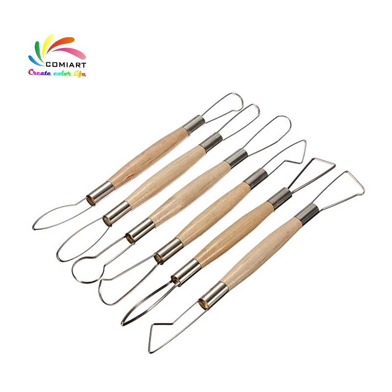 6 pcs Ribbon 8 inch Sculpting Tools Set Pottery Ceramic Modeling Tools Polymer Clay Tool set Pottery Sculpture Tools