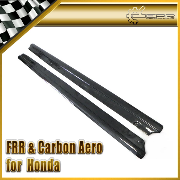 Car-styling For Honda S2000 S2K AP1 AP2 Carbon Fiber Side Skirt Add On Glossy Fibre Finish Door Side Accessories Racing Trim