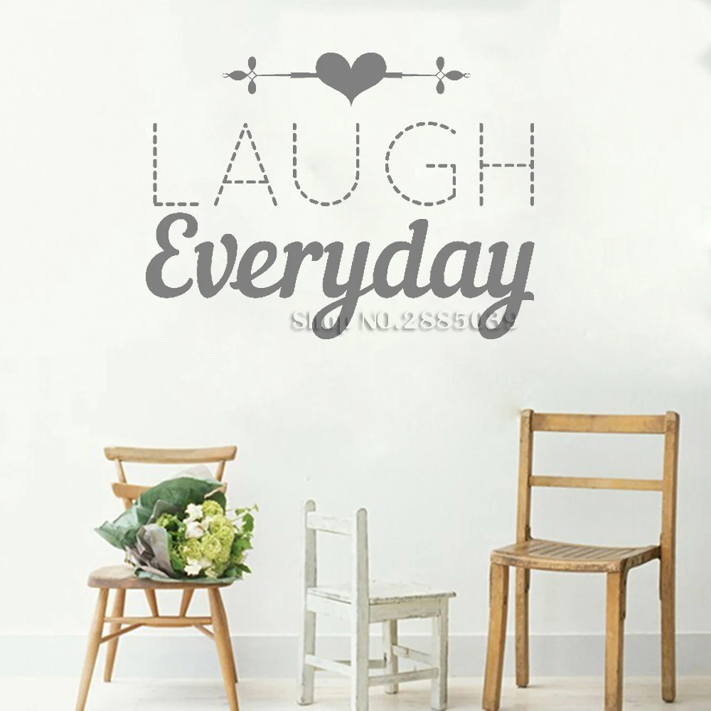 Romance Life Wall Stickers Quotes Laugh Everyday Art Family Bathroom Mirror Glass Decals Removable Vinyl Wall Decals New LC355